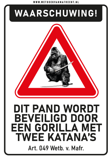 Wetboek van Mafrecht_Borden_Web2022__PAND GORILLA KATANA